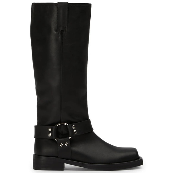 Tony Bianco Black Leather Knee-High Boots - Picture 2 of 5